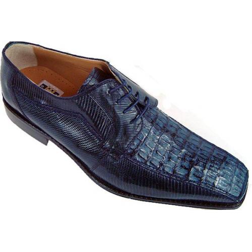 David Eden "Aspen" Navy Genuine Hornback Crocodile/Lizard Shoes